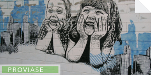 Mural de dos niños- proviase